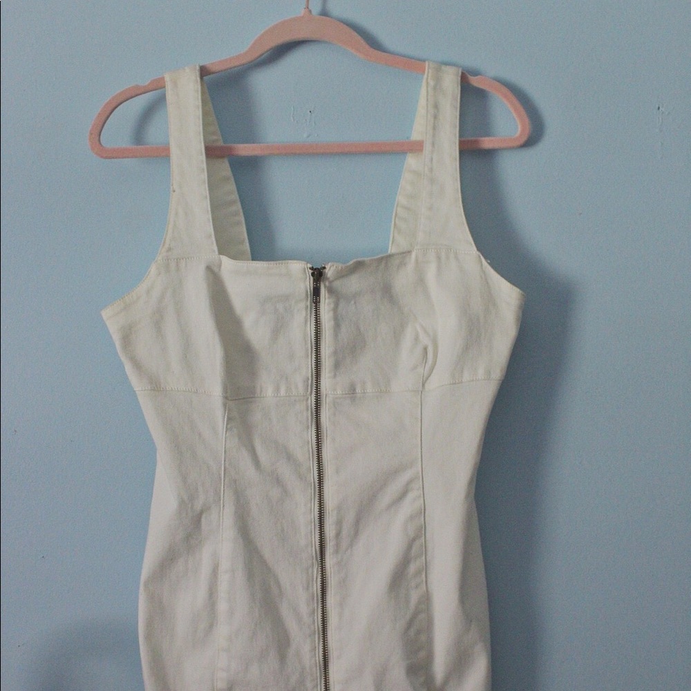 White denim mini dress